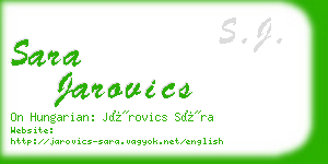 sara jarovics business card